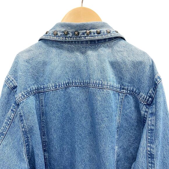VTG Liz & Me Women’s Studded Blue Denim Cotton Trucker Style Jean Jacket 0X - Picture 5 of 12